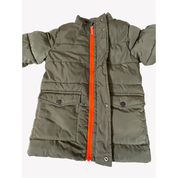 Members Mark Size 4T Toddler Cozy Boys Puffer Snow Jacket Army Green Orange Ski - Picture 8 of 13